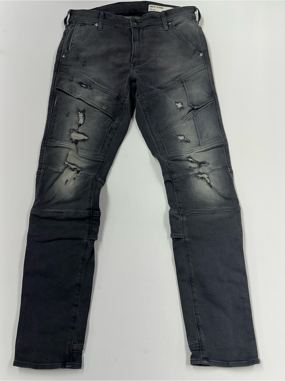 G-Star Raw Airblaze 3D Skinny Jeans Mens 32x32 Gray Black Stretch NWOT